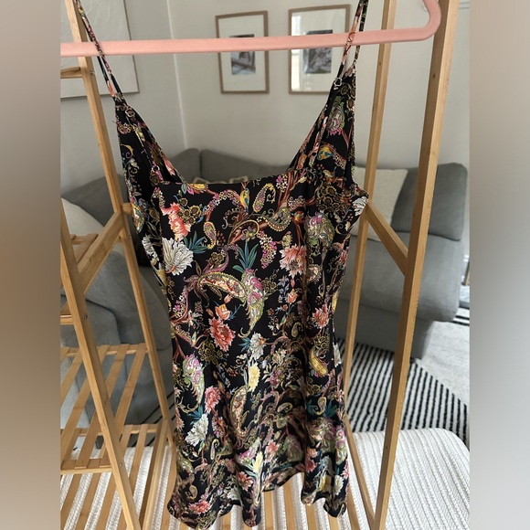 VICI Womens Slip Dresses | Giuseppina Paisley Satin Slip Mini Dress - Picture 5 of 6